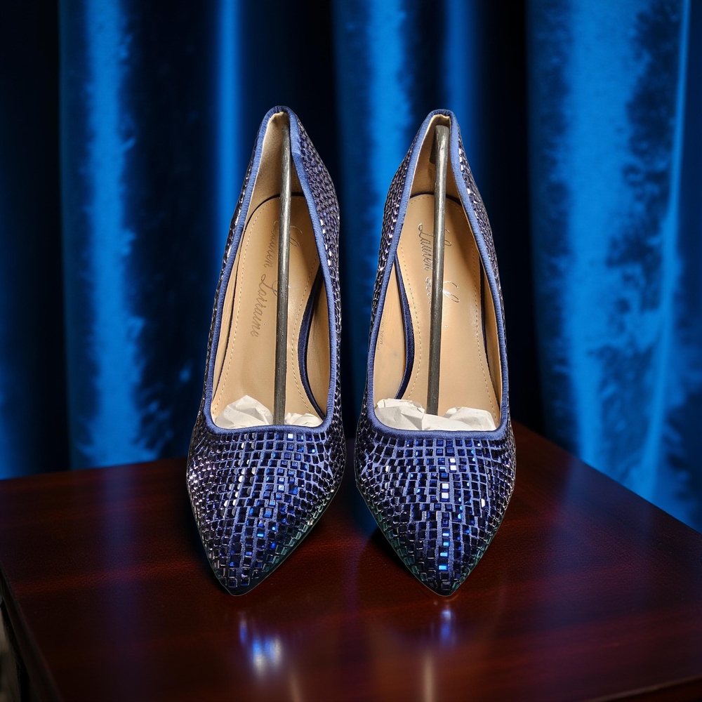 NWOT Size 10 Lauren Lorraine Shimmering Blue Dazzle Heels